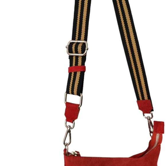 Pelletteria Veneta Elegant Red Suede Crossbody Bag - Picture 4 of 10
